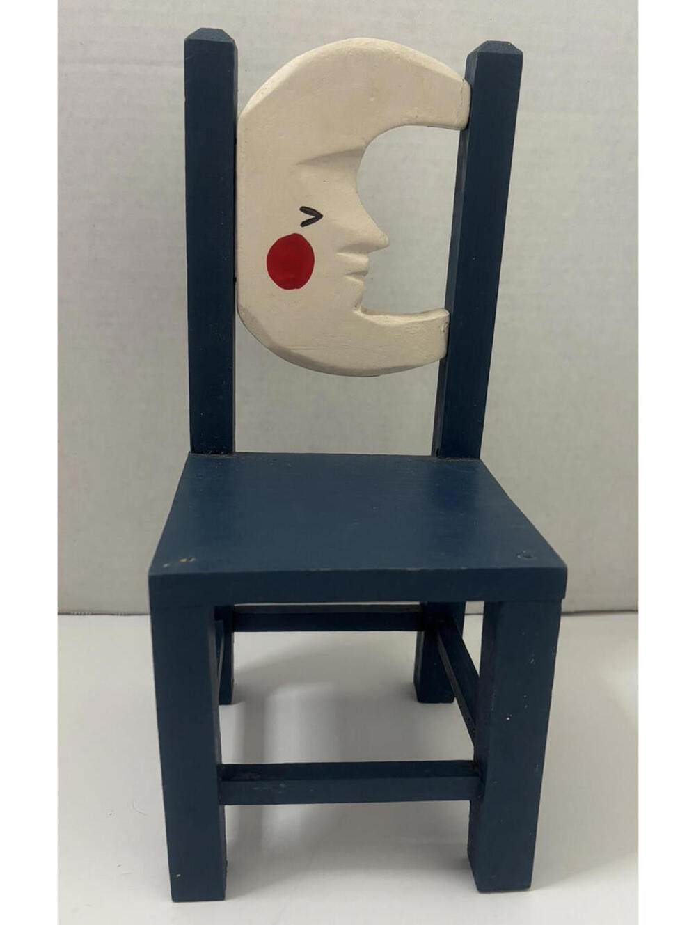 Vintage Solid Wood Chair  Moon Theme 12” Tall For Doll or Small Plant